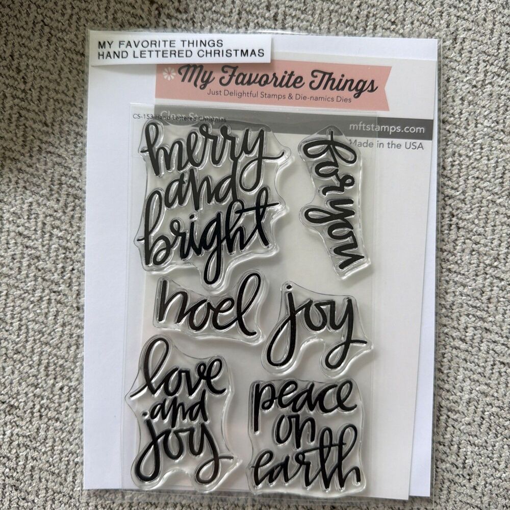 My Favorite Things Cling Stamp Hand-Lettered Christmas sentiments clear stamps